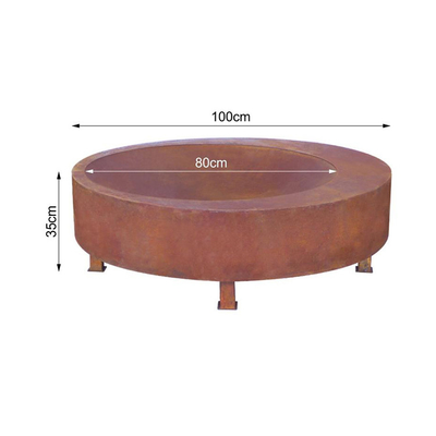Hout die de Grote Brand Pit Outdoor Fire Bowl 600mm1500mm branden van het Verweringsstaal