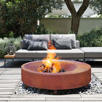 Hout die de Grote Brand Pit Outdoor Fire Bowl 600mm1500mm branden van het Verweringsstaal