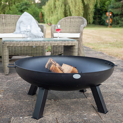 Moderne Zwarte het Staalbrand Pit Round Outdoor Fire Bowl van Tuincorten