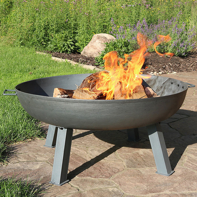 Moderne Zwarte het Staalbrand Pit Round Outdoor Fire Bowl van Tuincorten