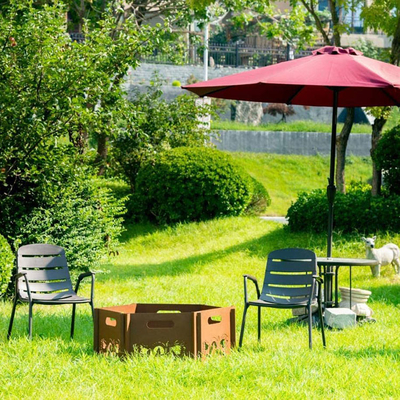 De houten Brandende Staalbrand Pit Corten Steel Outdoor Rustic beëindigt Brandkuil