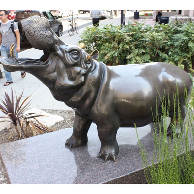 175cm Hippo Openlucht de Tuindecor Art Exquisite van het Bronsbeeldhouwwerk