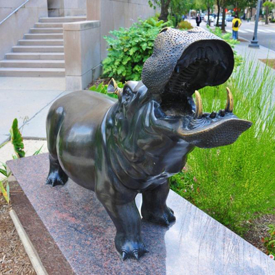 175cm Hippo Openlucht de Tuindecor Art Exquisite van het Bronsbeeldhouwwerk