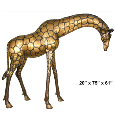H130cm Levensechte van het het Beeldhouwwerk Grote Brons van de Bronsgiraf Decoratieve de Tuinbeeldhouwwerken
