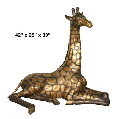 H130cm Levensechte van het het Beeldhouwwerk Grote Brons van de Bronsgiraf Decoratieve de Tuinbeeldhouwwerken