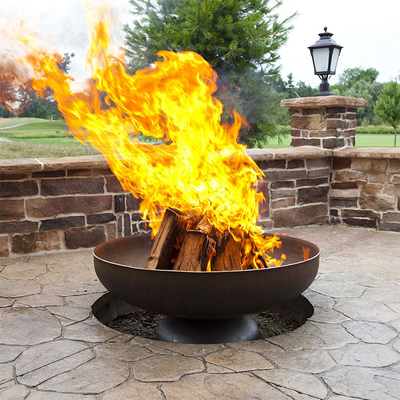 Rustieke Ronde het Staalbrand Pit For Outdoor Backyard van Koperslagers Houten Brandende Corten