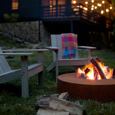 Decprative om Houten Brandende Corten-Staalbrand Pit Bowl 70cm