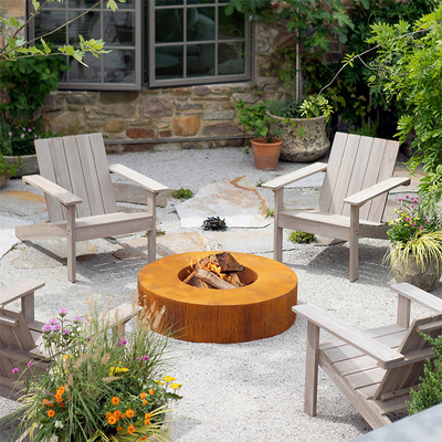 Decprative om Houten Brandende Corten-Staalbrand Pit Bowl 70cm