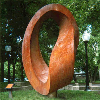 Moderne Abstracte van het het Staalbeeldhouwwerk van Ring Rustic Abstracte Corten Grote het Metaalstandbeelden
