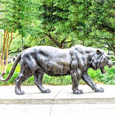 3m het Realistische Openluchtbrons Tiger Statue van Aantique van het Bronsbeeldhouwwerk