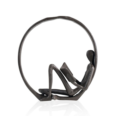 7 de duim Omringde Decoratieve Beeldhouwwerken en de Beeldjes van Lezersoutdoor metal sculpture