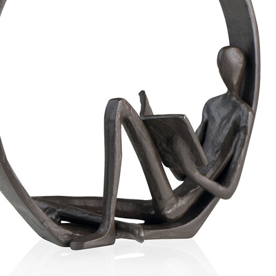 7 de duim Omringde Decoratieve Beeldhouwwerken en de Beeldjes van Lezersoutdoor metal sculpture