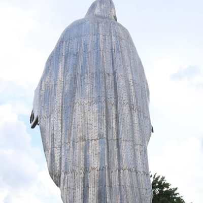34 van Freestanding Openluchtmetaalvoeten Beeldhouwwerk Mary Religious Statue Hand Crafted