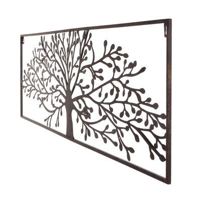 Rechthoekige het Metaalmuur Art Decor Tree Designed Customized van de Gneetuin