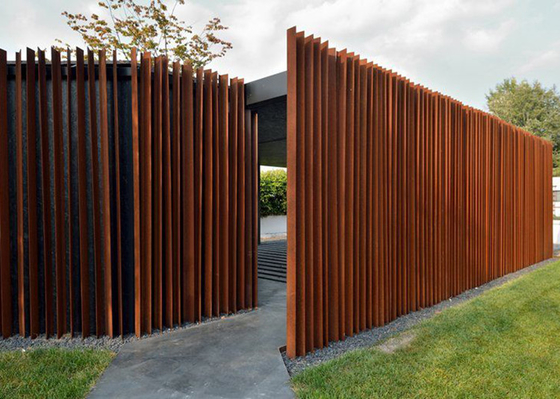 2m hoog tuincorten stalen omheiningspaneel exterieur ontwerp voor woningen